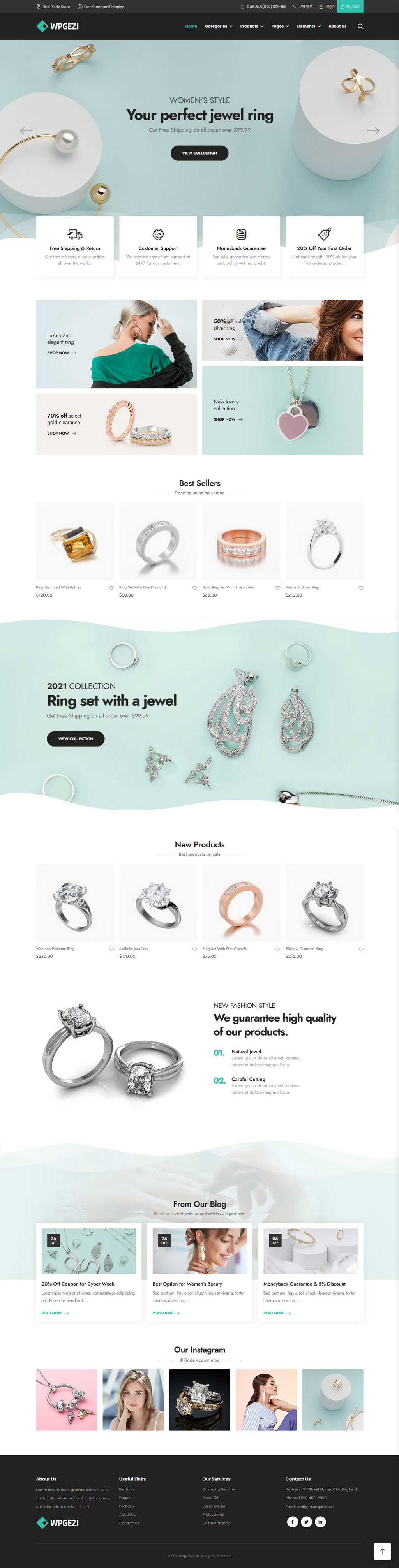 珠宝首饰商城网站模板。